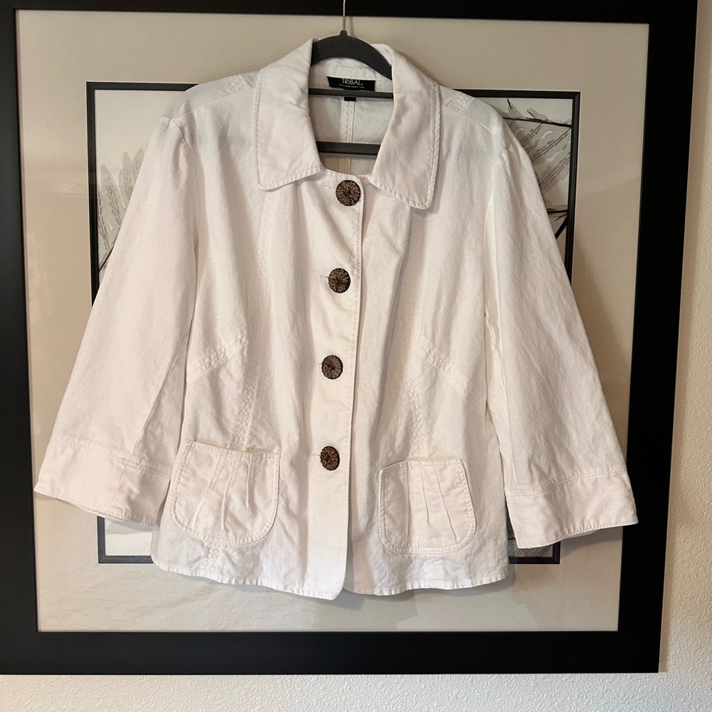 Tribal Brand Linen Blazer